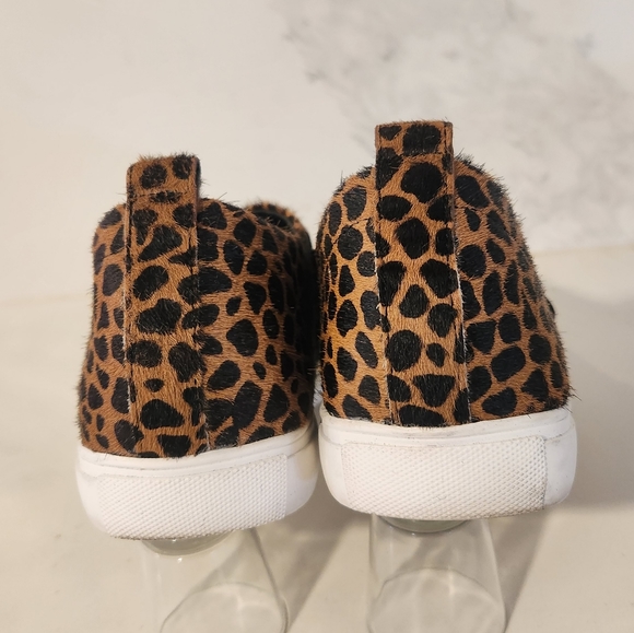 Donald Pliner Leopard Print Hairy Calf Brown Black Slip-On Flats Shoes Size 8.5M - Picture 4 of 13